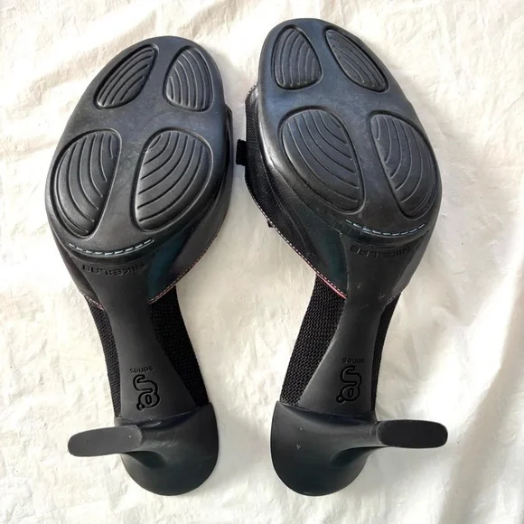 Cole Haan Rare G Series Bows Nike lab Black Pink Heeled Slip Ons SZ 9.5 B NWOT - Picture 8 of 14